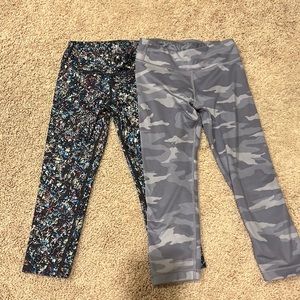 2 pair Athleta girl chit chat capri.  Size Medium 8-10,  excellent condition
